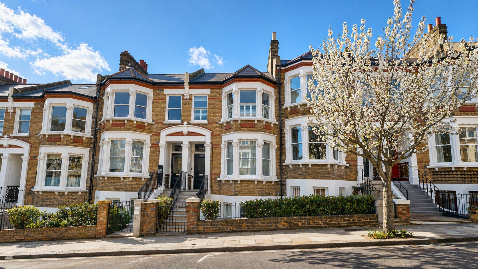 Exterior of a period London house used to represent the basement conversion damp case study