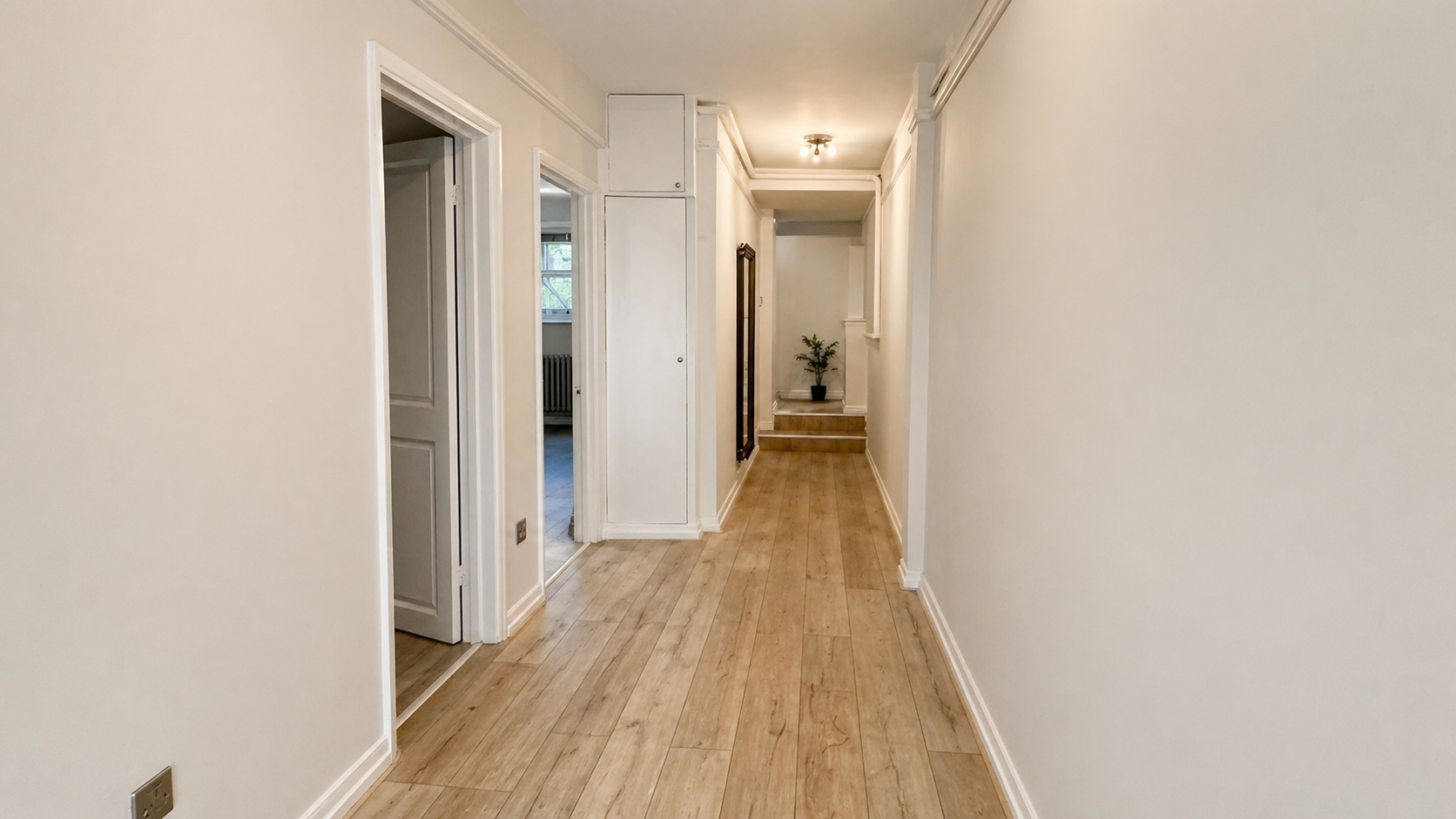 Interior hallway of a residential property used to represent the upper floor maisonette case study